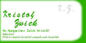 kristof zwick business card